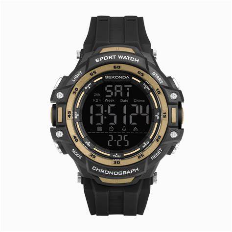 Sekonda Black & Gold Digital Watch