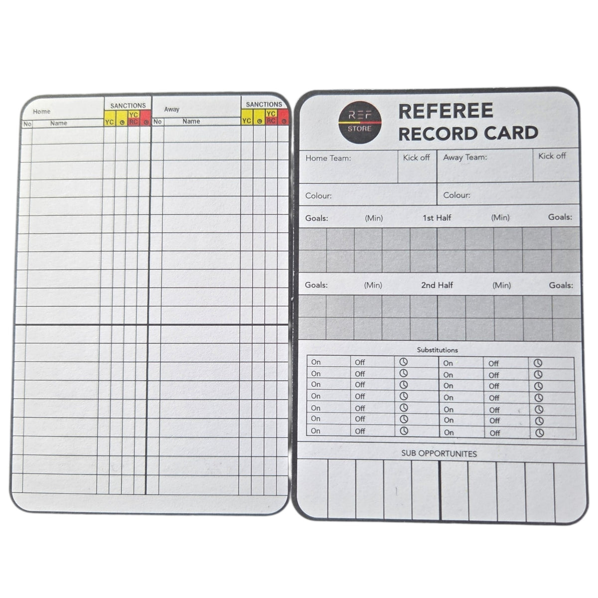 RefStore Match Record Cards - 7 Substitutions [50's]